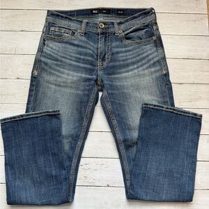 BKE Aiden Jeans Mens 30x30 Medium Wash Straight Leg Distressed Stretch Denim